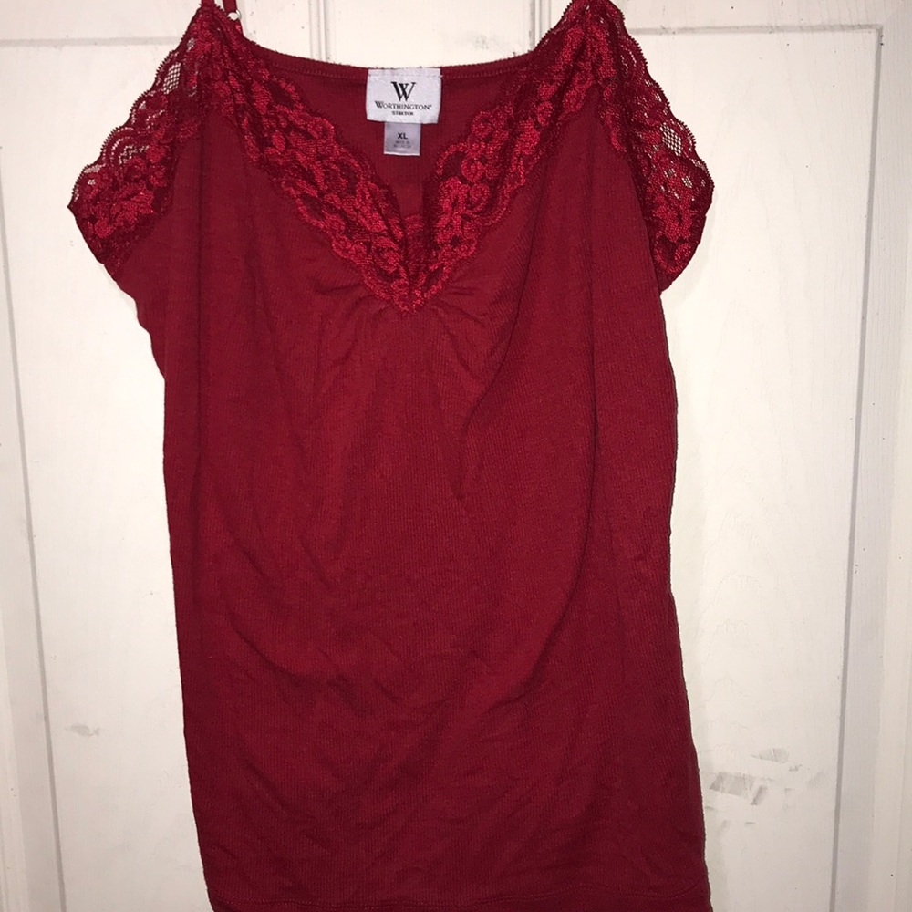 Red lace cami